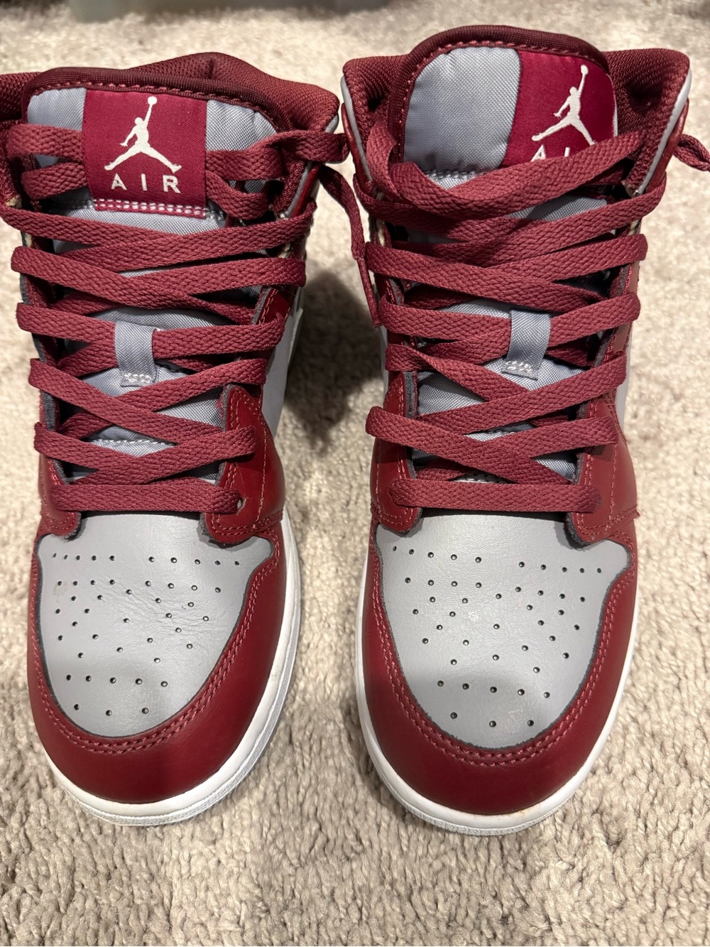 Nike Air Jordan High Top Sneakers - Maroon & Gray